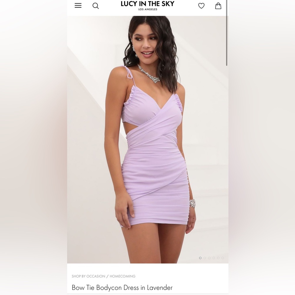 Kalene Bow Tie Bodycon Dress in Lavender
